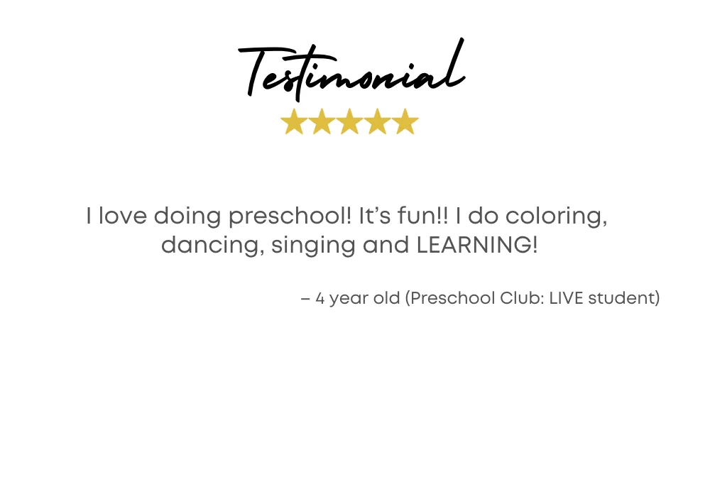 Testimonial - All the teachers taught my son everything he needs to know for Kindergarten ll while having fun at the same time. We highly recommend it! - Jessica Vancoff