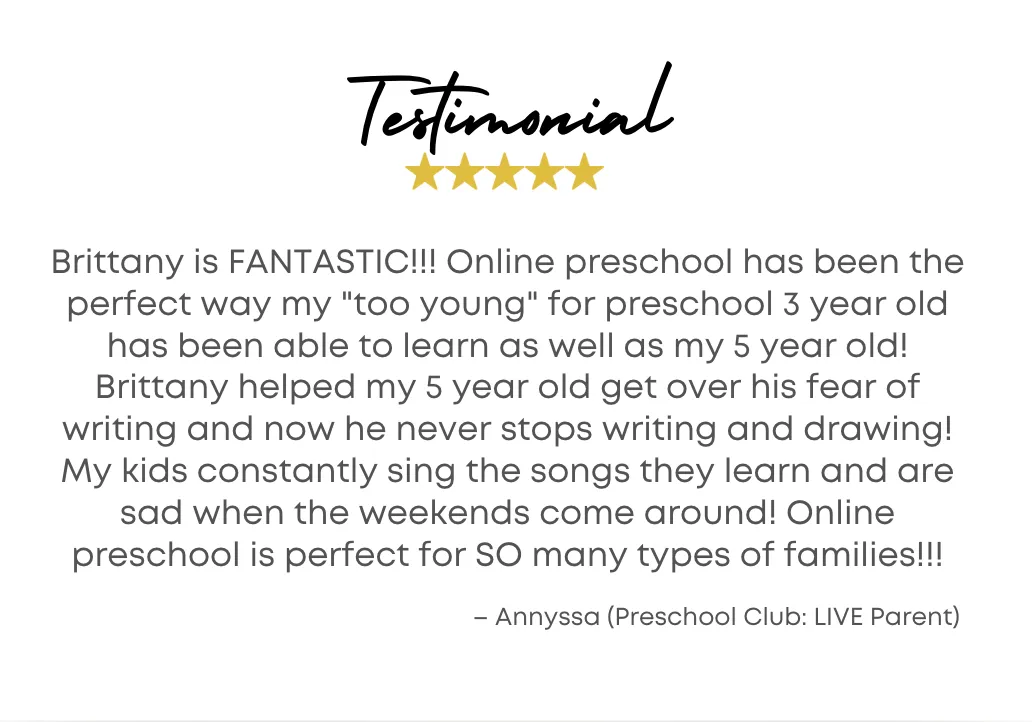 Testimonial - AMAZING!!! While I was previewing a class, my two and four year old came into the room. They were so excited with what was being taught they joined right in! - Kimberly Ann