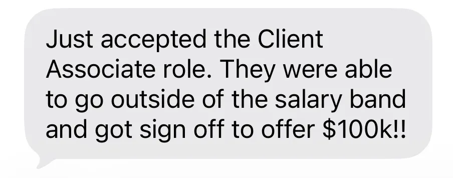 Client Associate offer of $100k