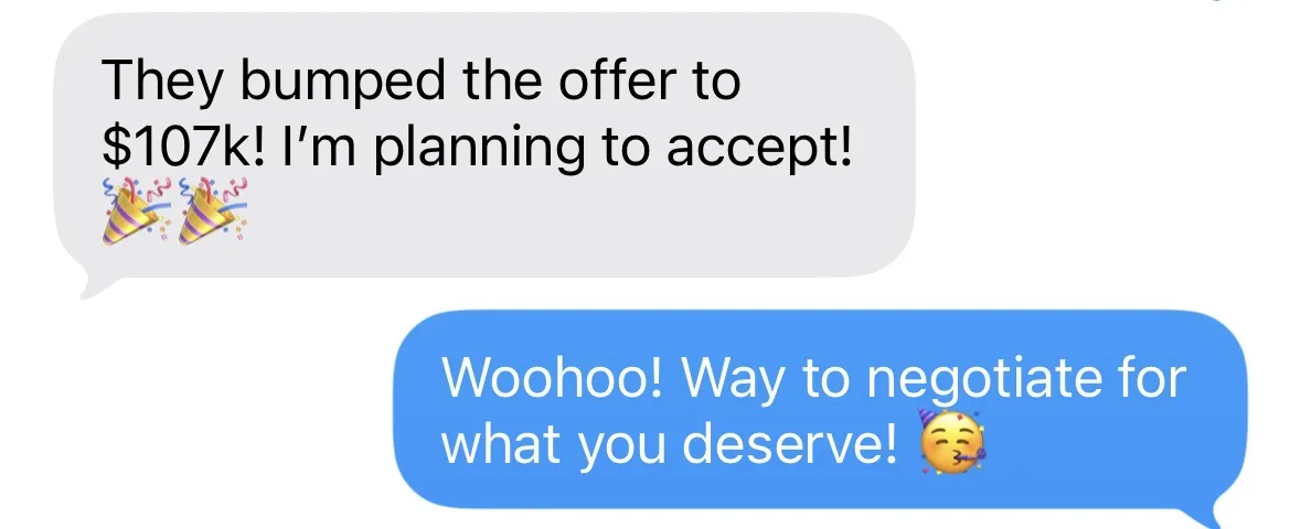 Offer increased to $107k