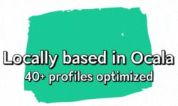 Locally based in Ocala, FL. Google Reviews and Sniprly. 40 and more profiles opimized