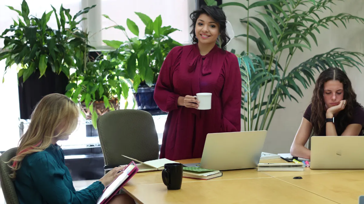 Angelica photo a the office