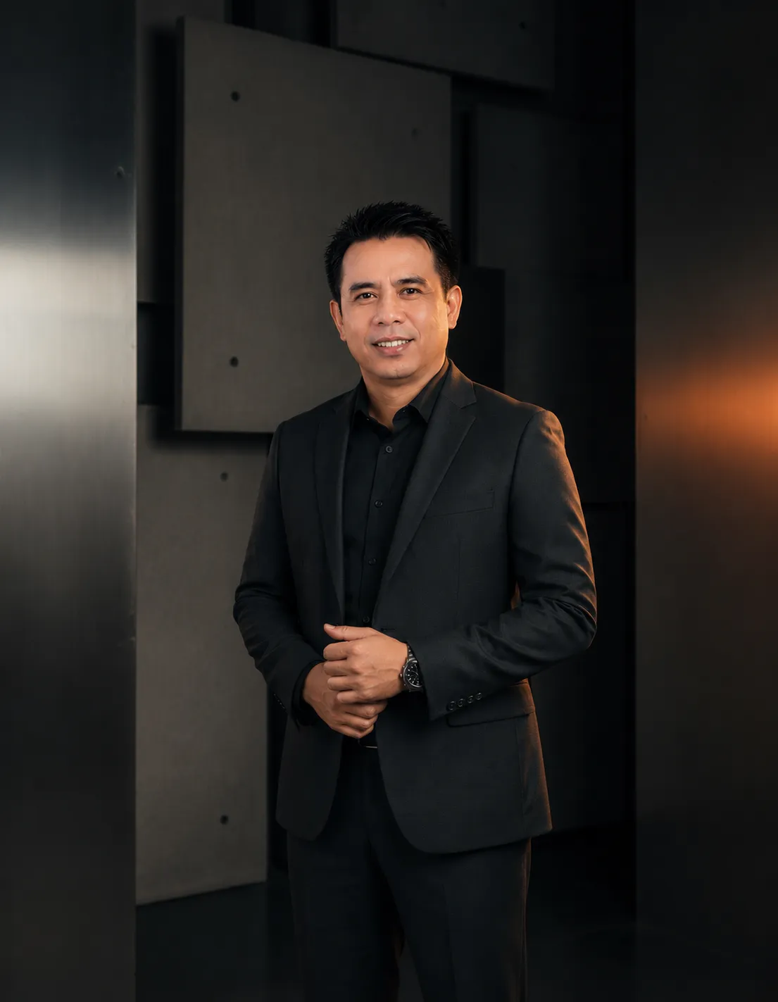 Jhun Badajos vertical portrait in luxury editorial style
