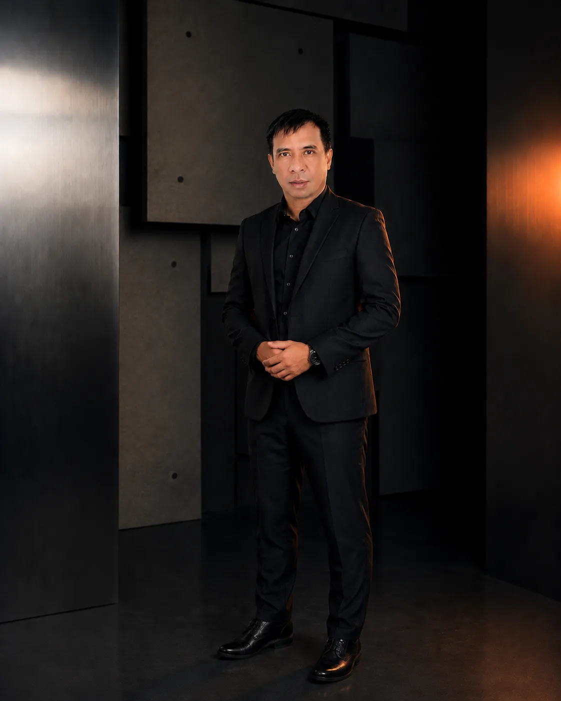 Jhun Badajos vertical portrait in luxury editorial style