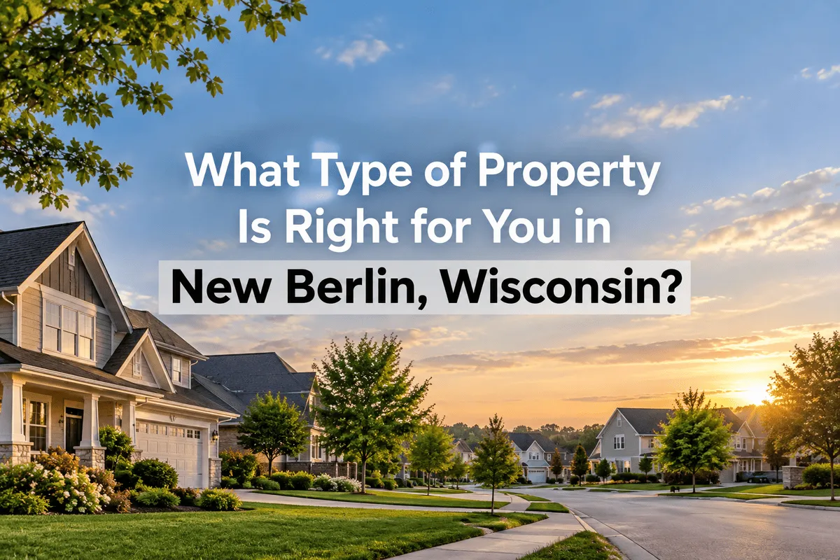 Different residential property types in New Berlin, Wisconsin.