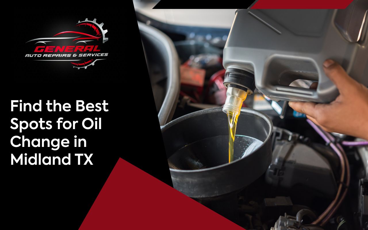 Oil change in Midland TX performed in a clean service bay with technician and tools