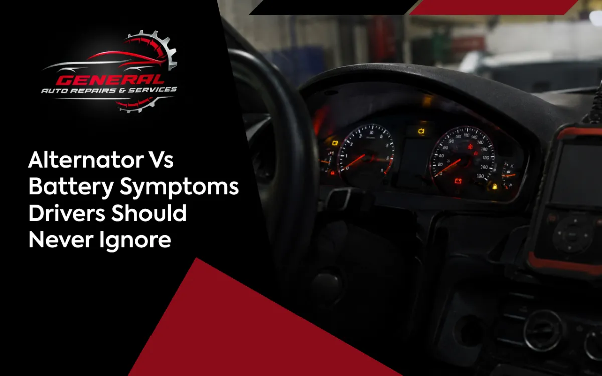 alternator vs battery symptoms shown through dim dashboard lights