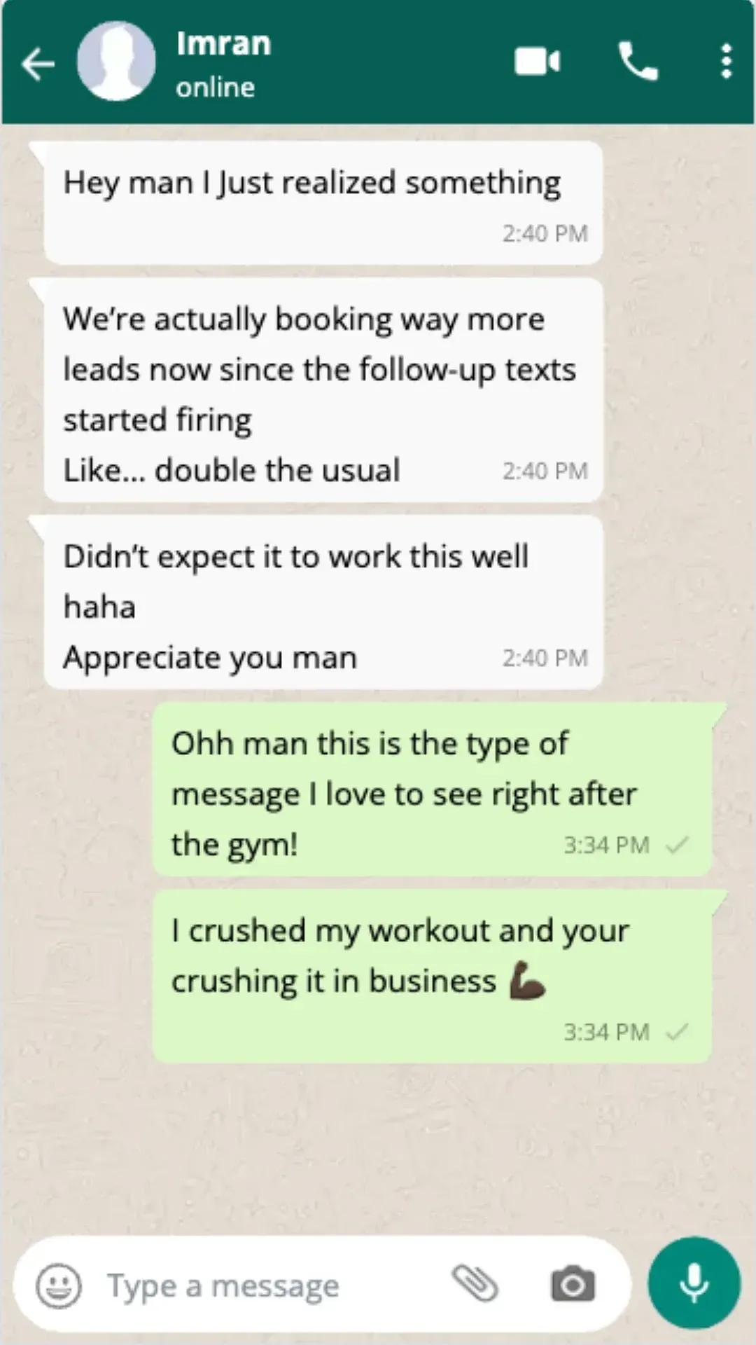 Message from Imran to Chris