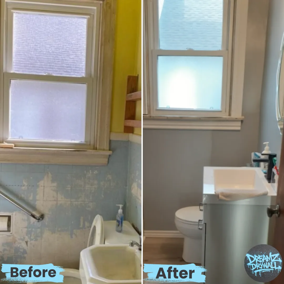 Bathoom remodel before and after