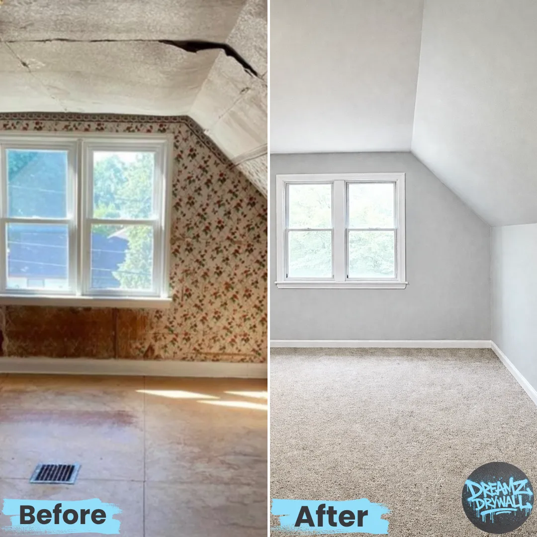 Full room remodel before and after