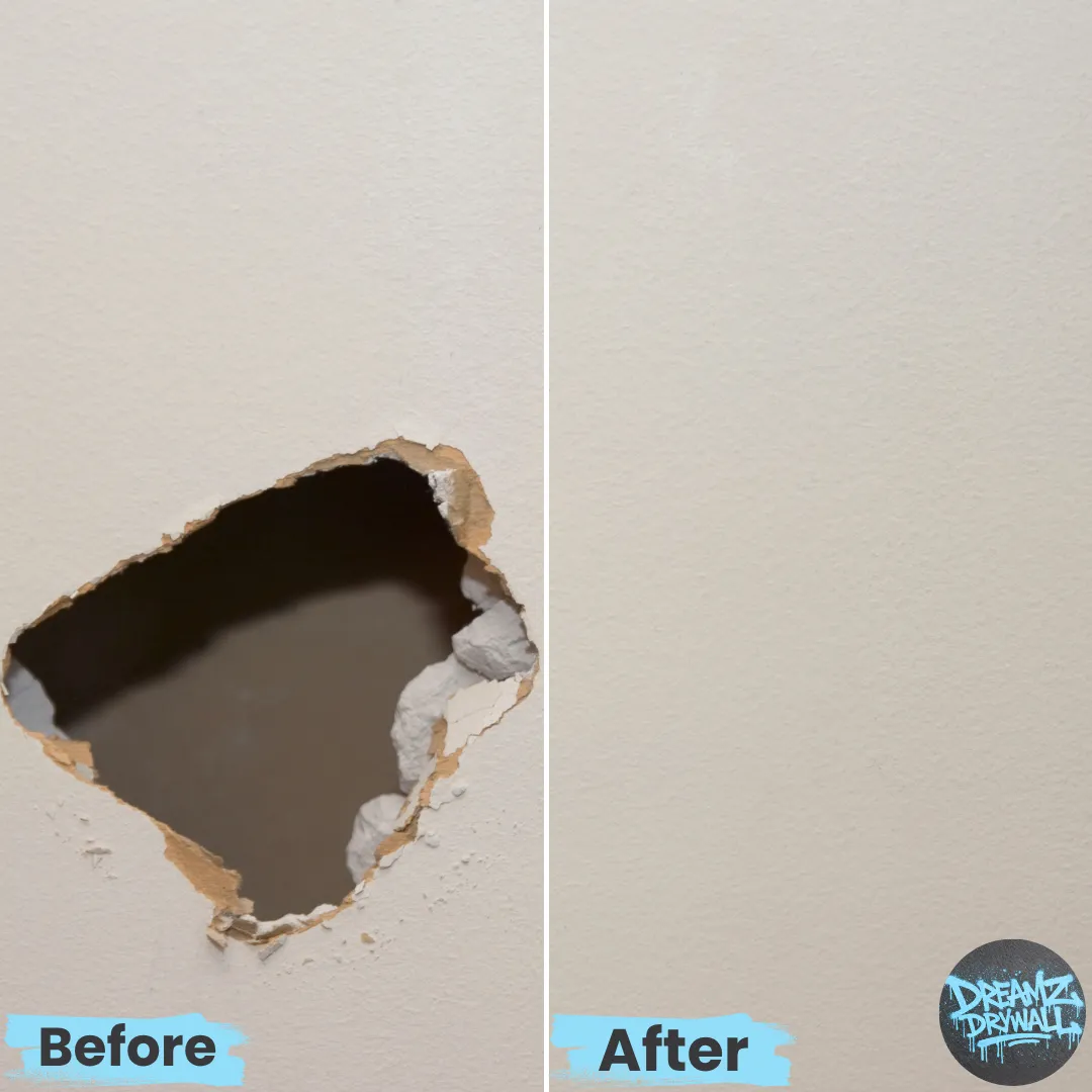 Hole in wall drywall repair 
