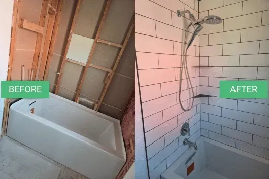 Plumbing work completed during a bathroom remodel in a Bend Oregon home by a local licensed plumber