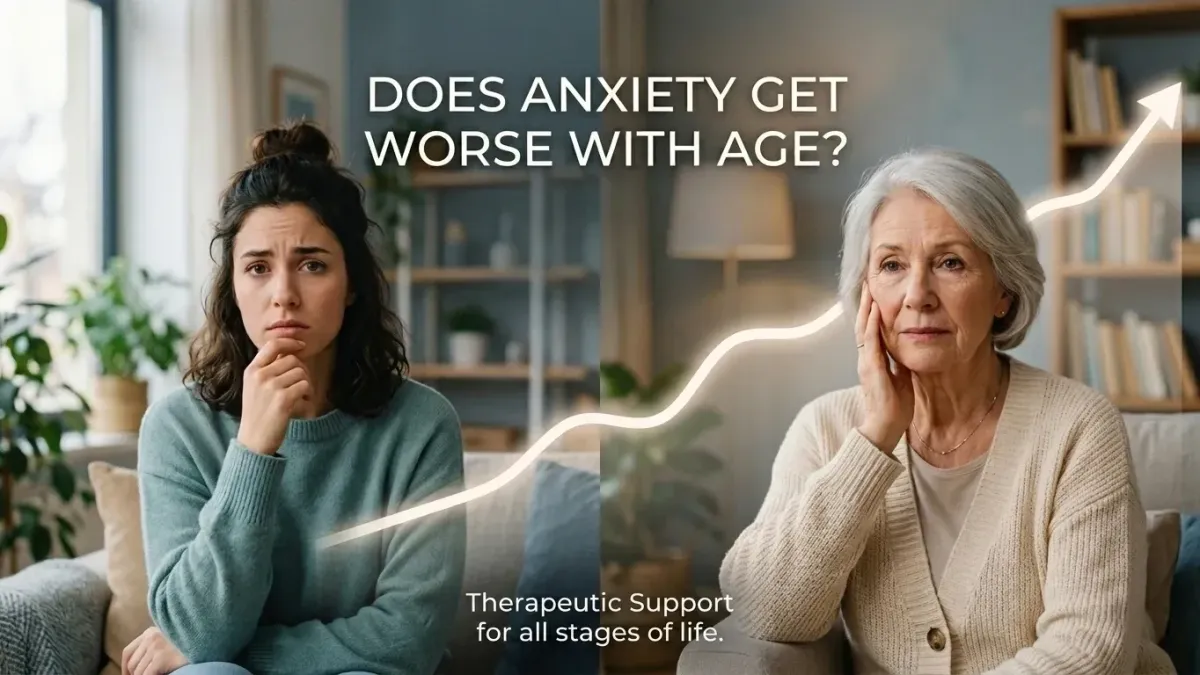 showing anxiety increasing with age from younger to older adulthood