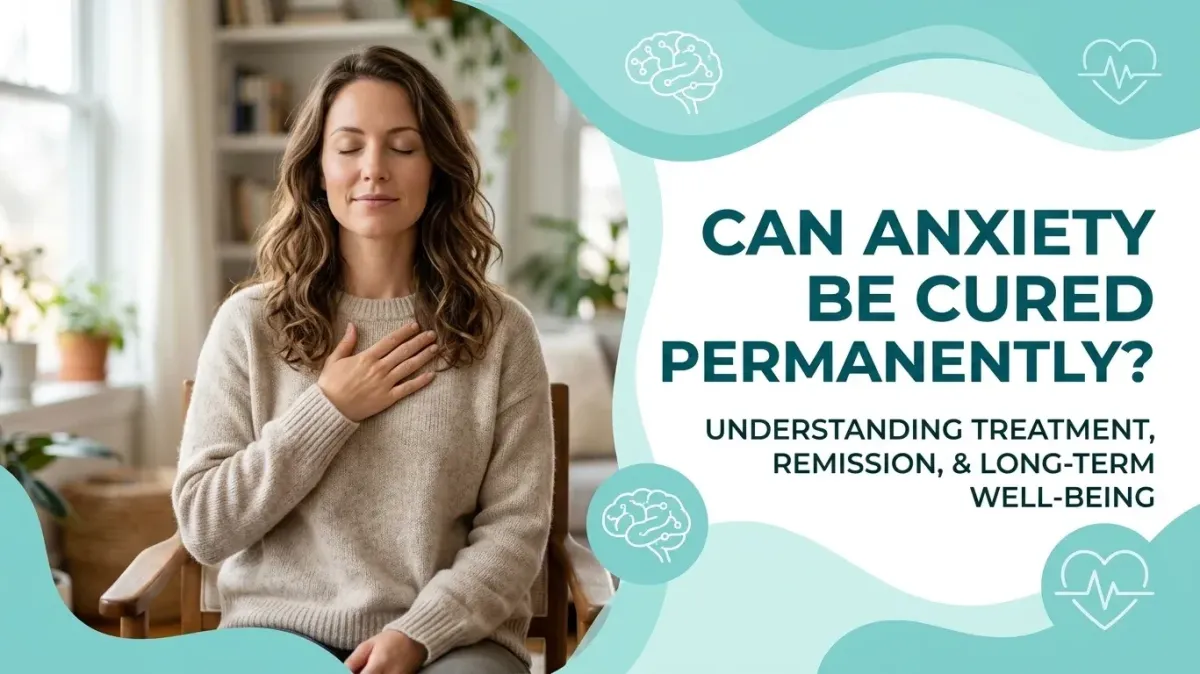 Woman finding calm while article asks can anxiety be cured permanently