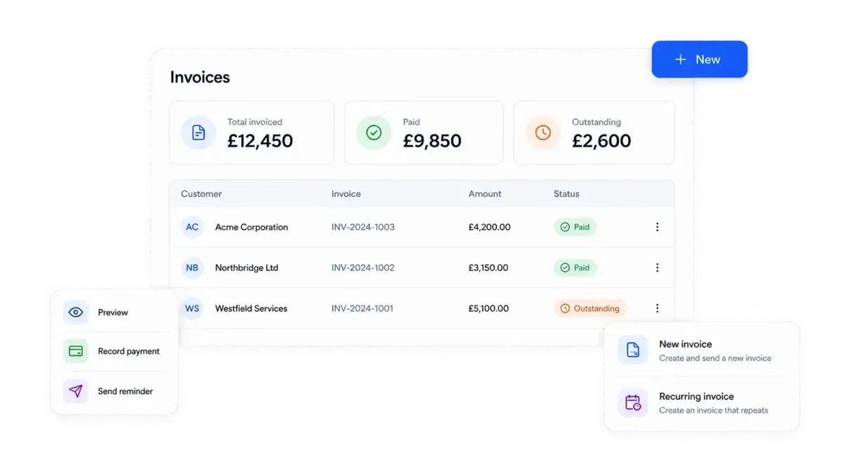 example of invoicing feature