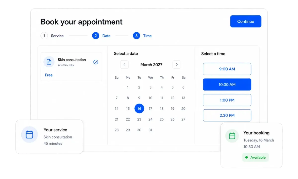 example of calendar feature