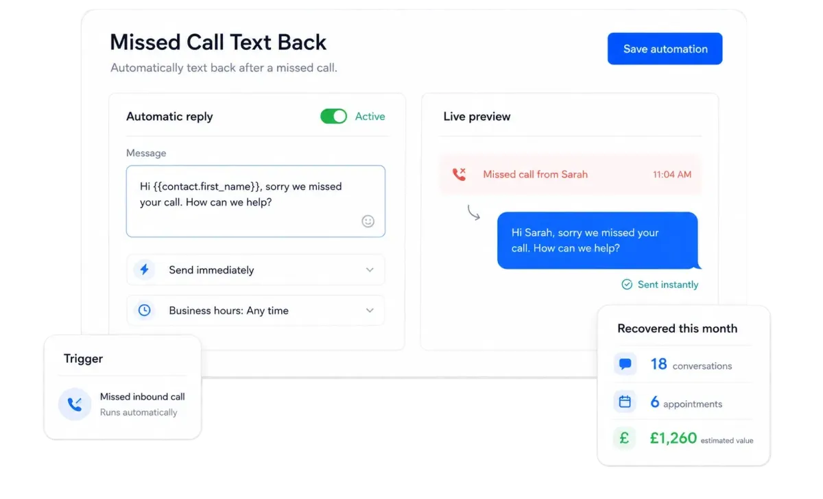 example of call back  feature