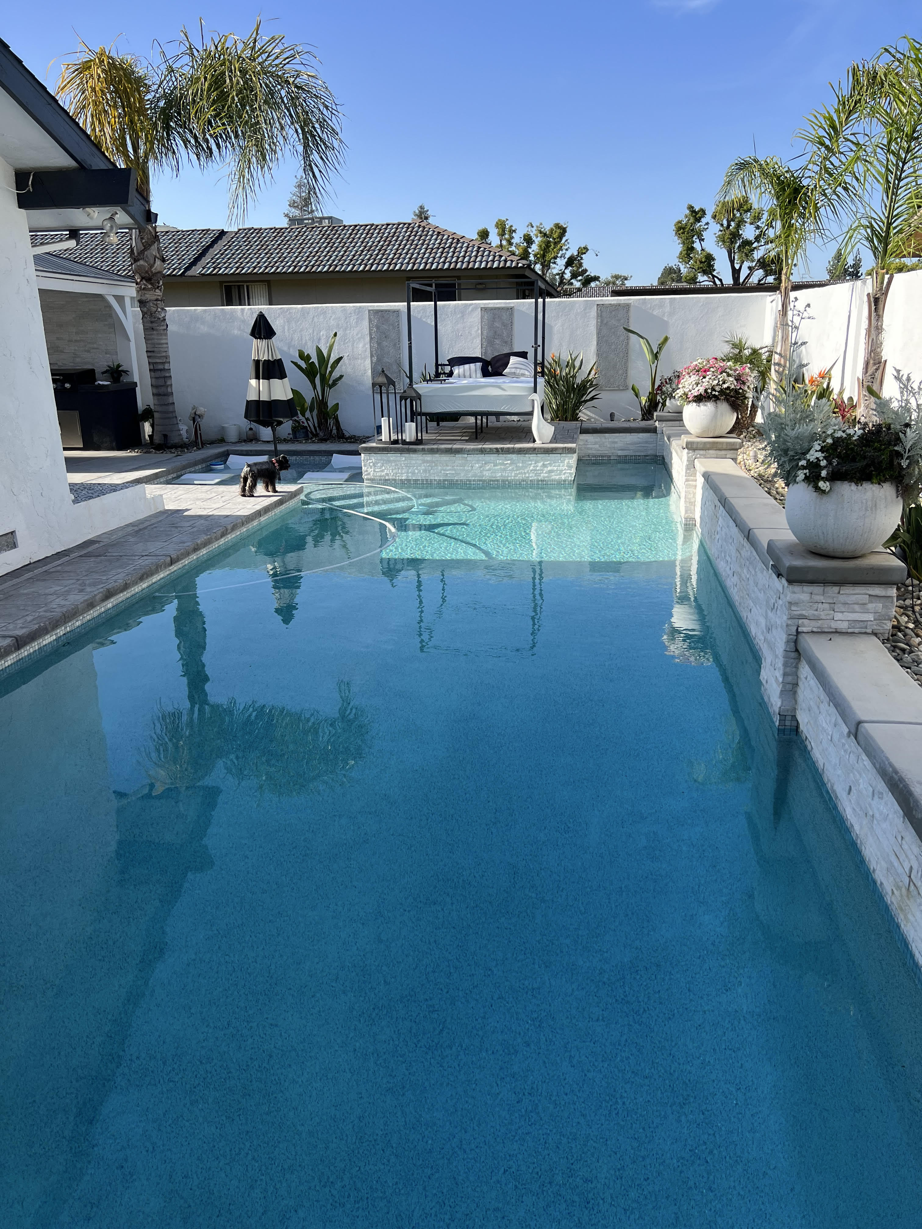 rectangular brown table with chairs set