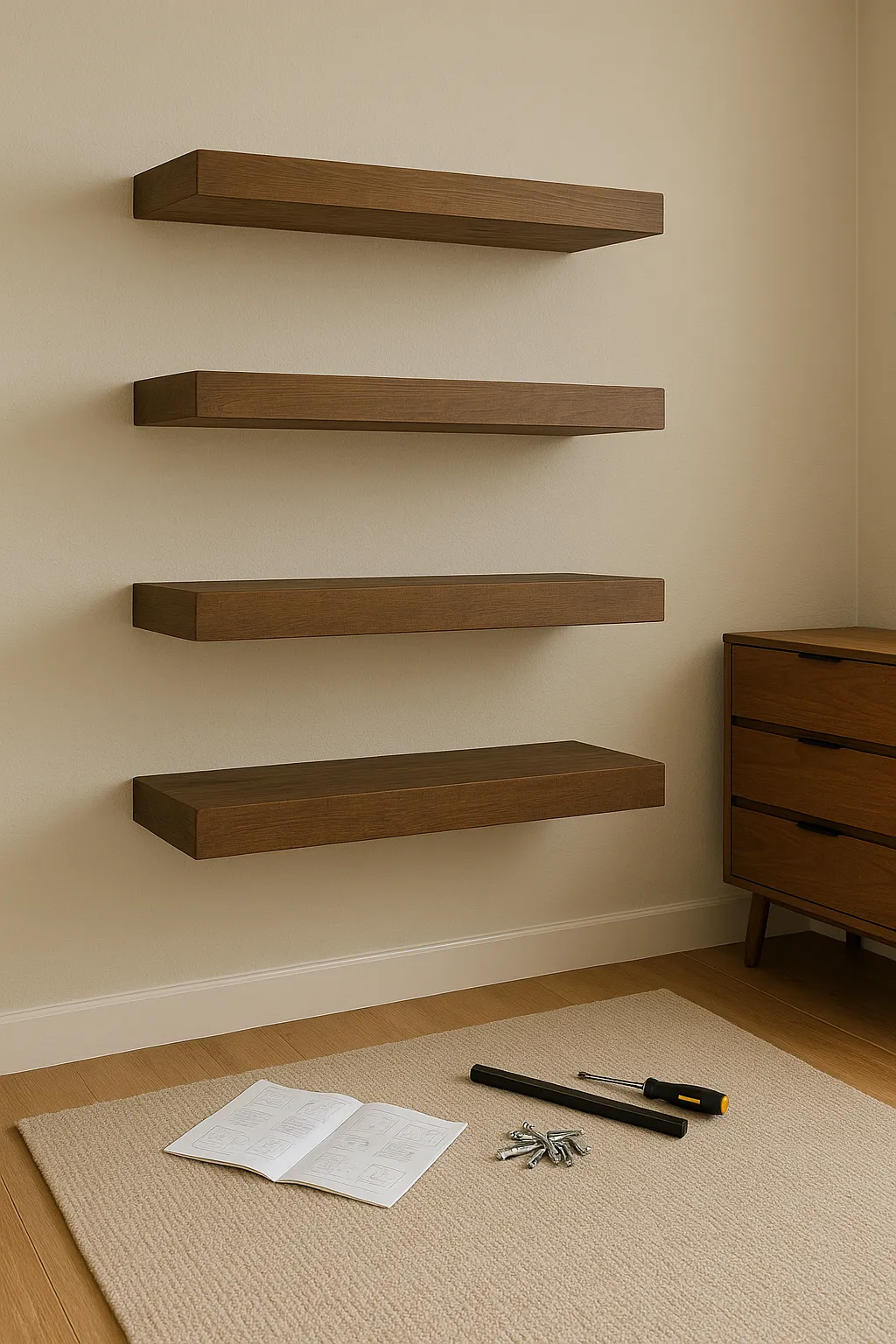 A rustic cabin is seen in the rain.