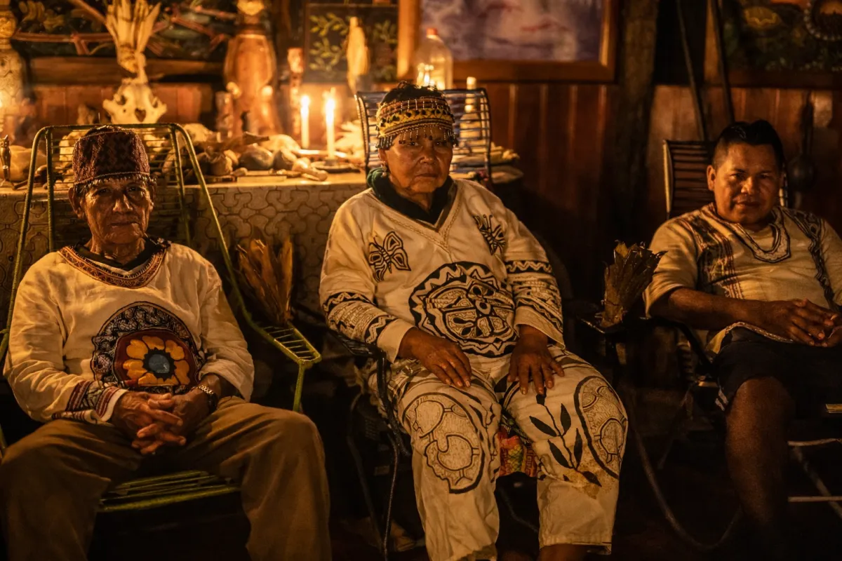 Shamanic healing ceremony during a retreat in Australia