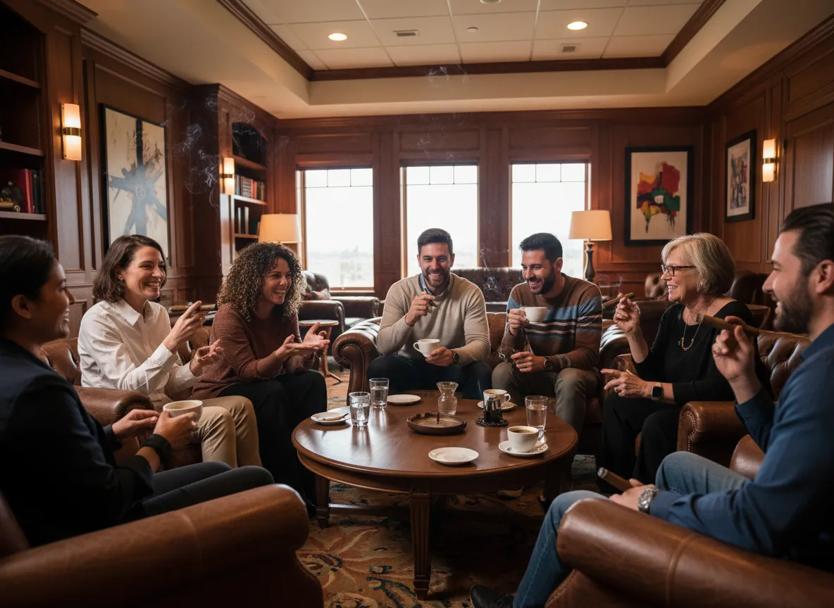 group of people gathering