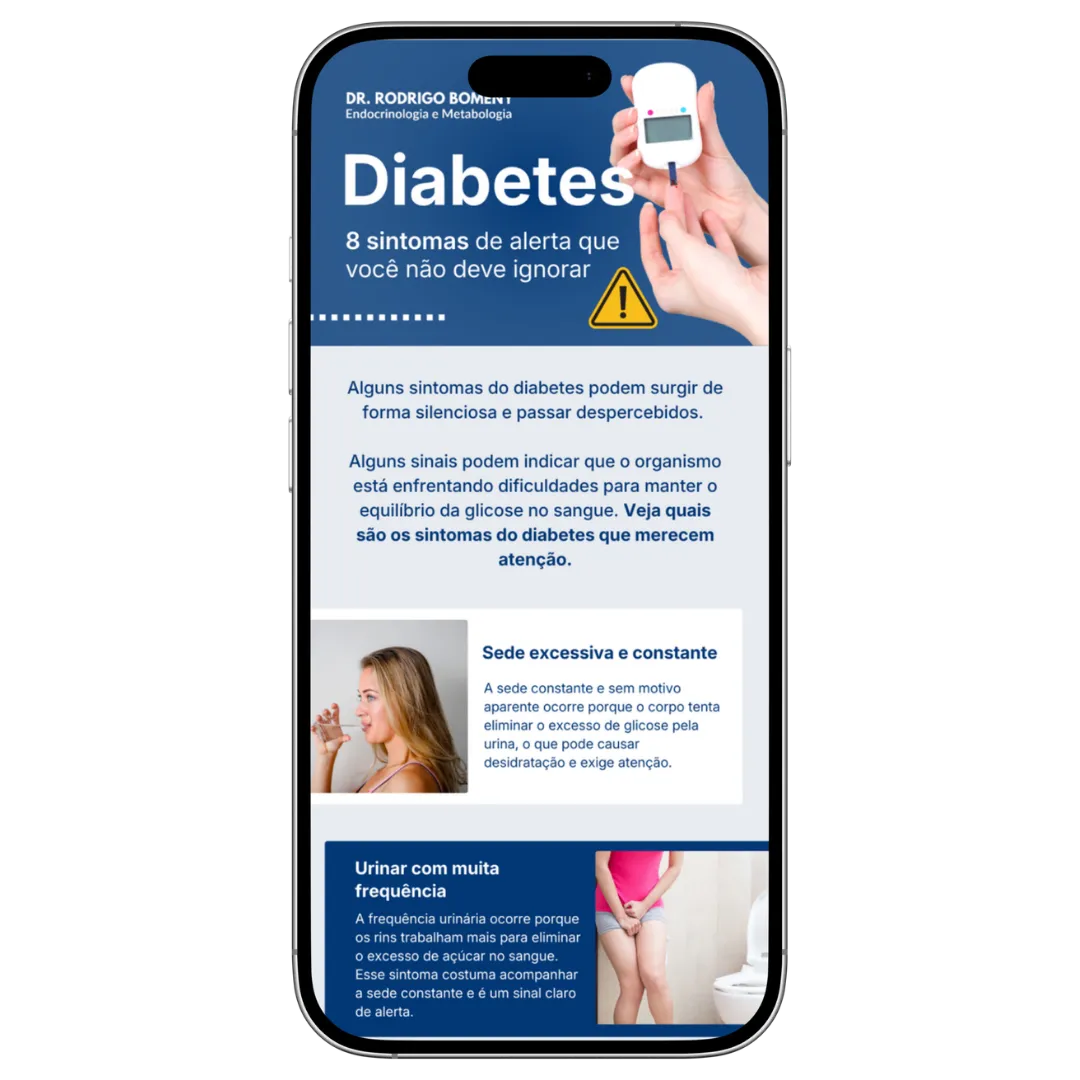 Infográfico > Diabetes: 8 sintomas de alerta que você não deve ignorar