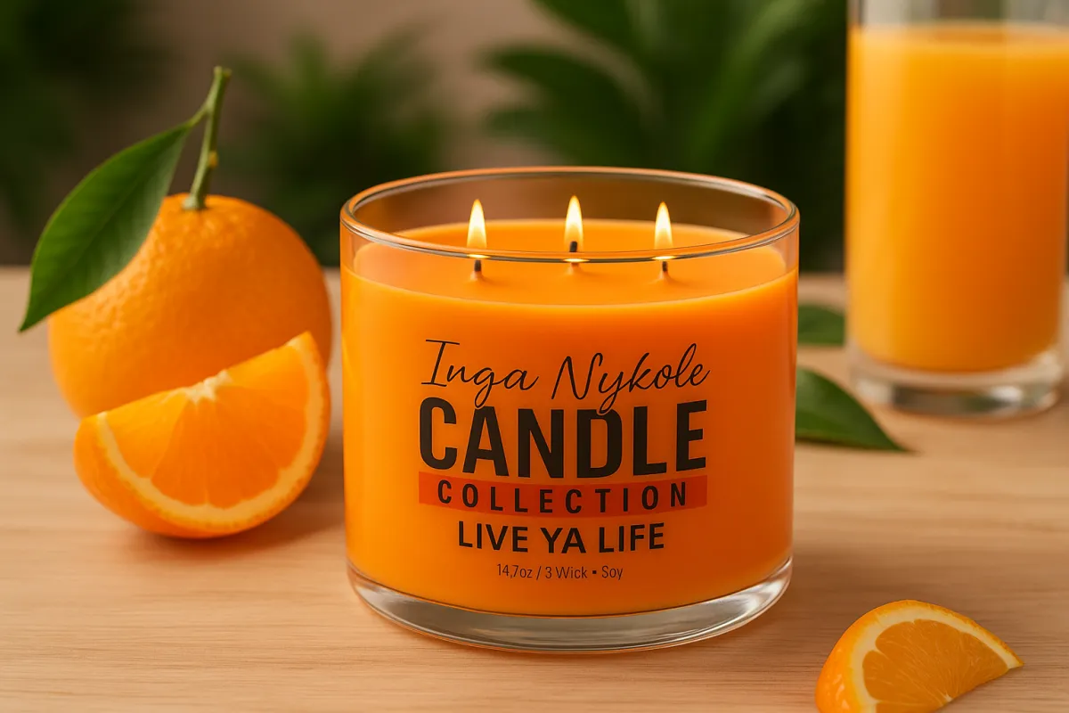 white candles on black glass holder