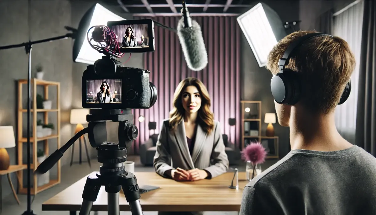 woman recording a video 