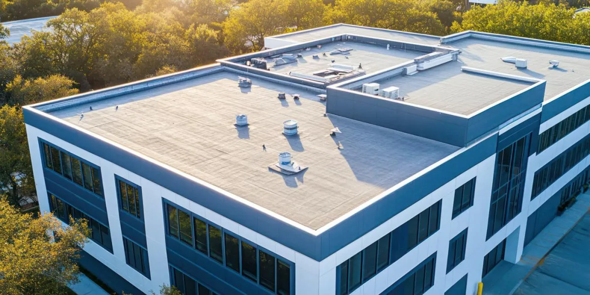 industrial facility with new roof