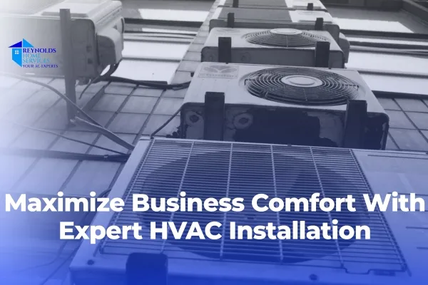 Commercial HVAC units installed to improve business comfort and cooling.