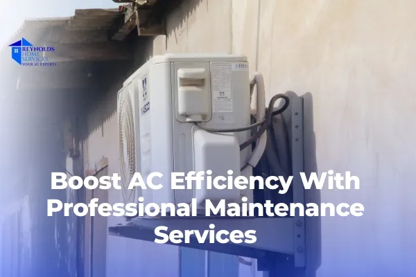 Outdoor AC unit mounted on metal wall brackets with visible piping, highlighting professional maintenance for improved efficiency.
