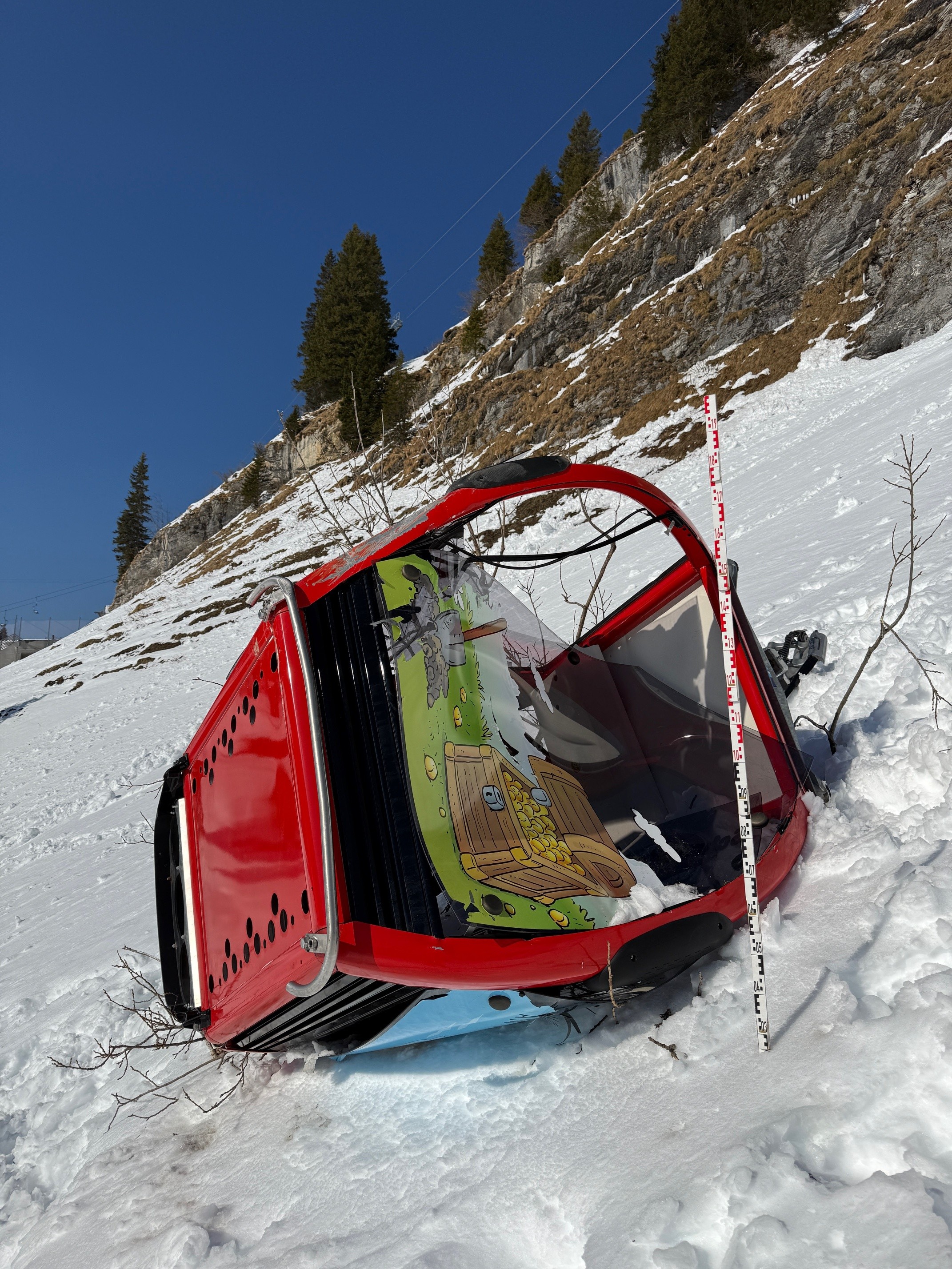 In dieser Gondel starb die 61-jährige Skifahrerin