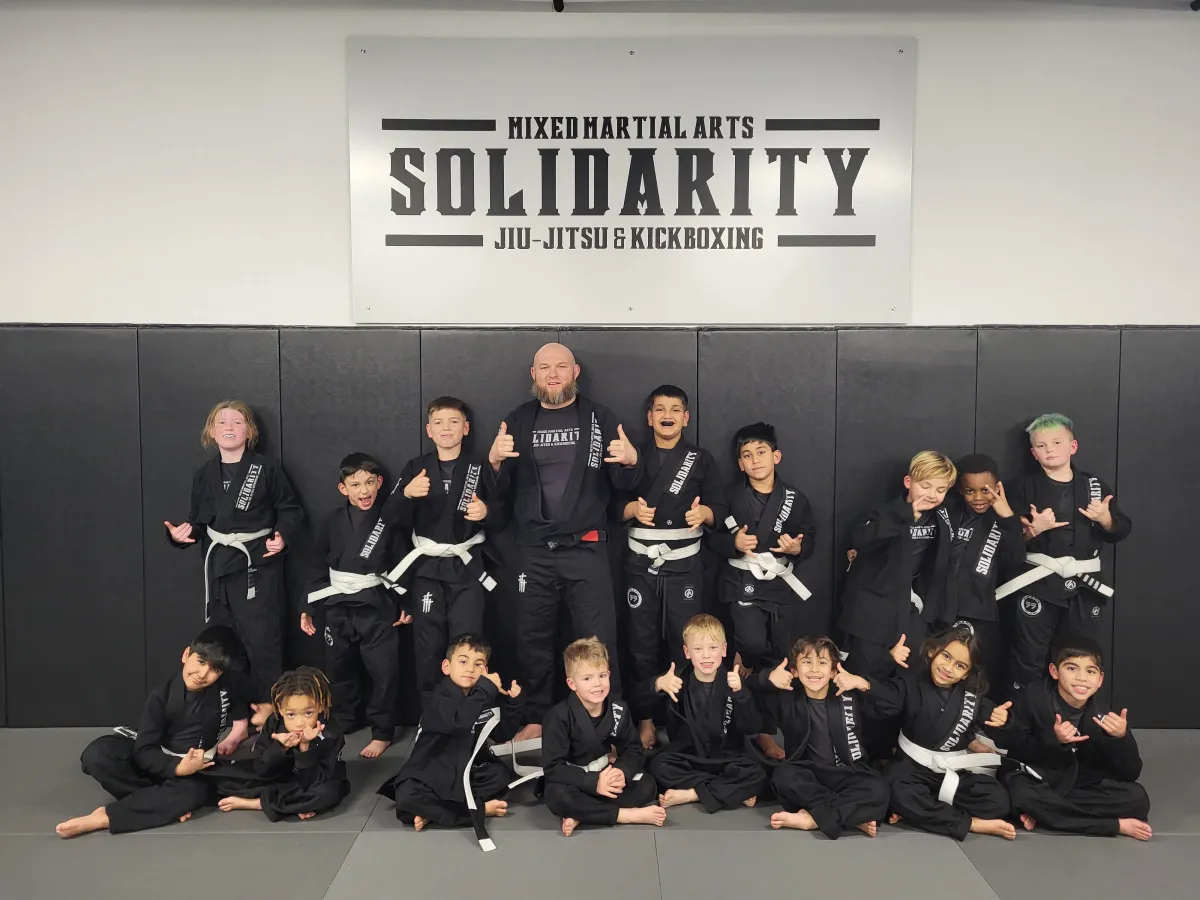 kids gi jiu-jitsu, brazilian jiu-jitsu for kids, BJJ kids Frisco, martial arts ages 6-12, self-defense kids gi, youth gi jiu-jitsu, Solidarity MMA BJJ, kids grappling Frisco