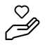 hand with heart icon