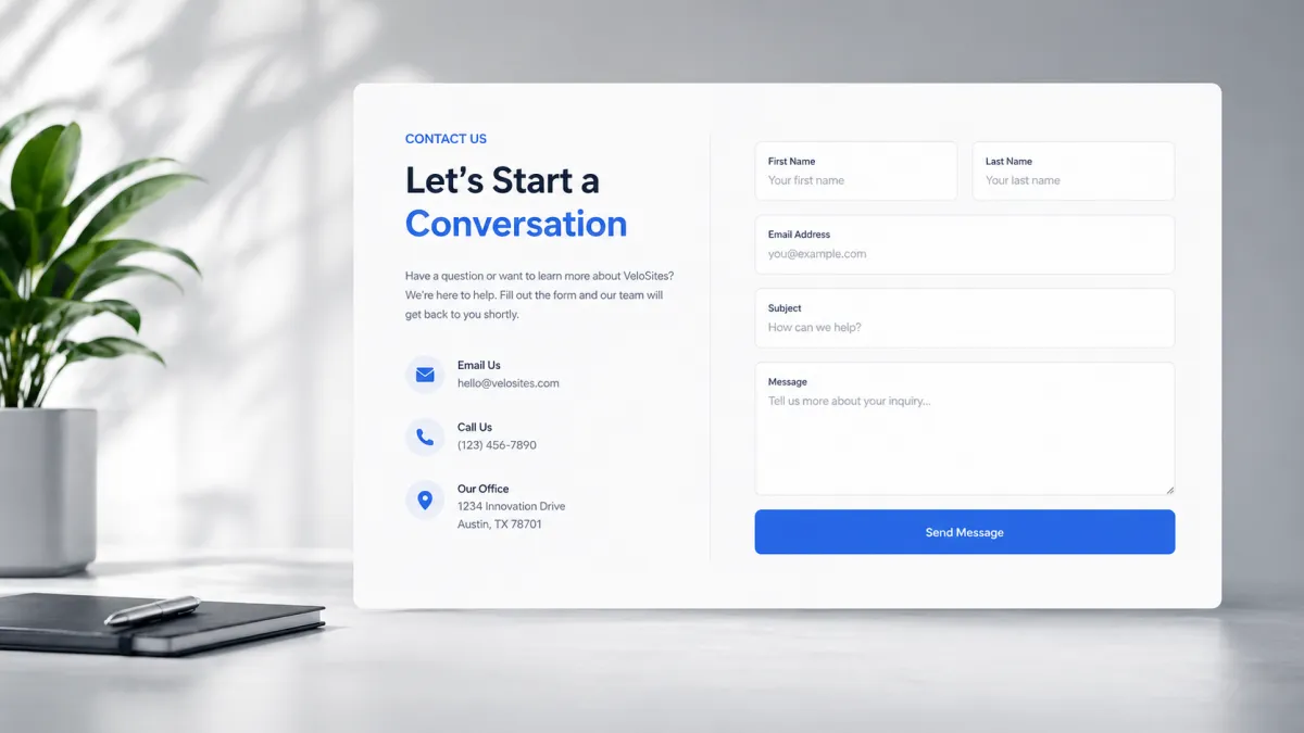 Integrated lead capture forms mockup