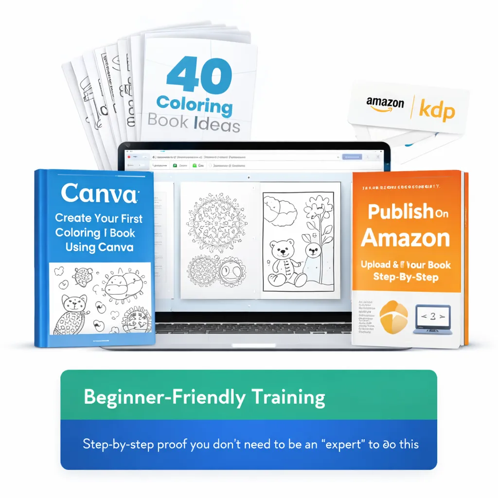 [HERO PRODUCT MOCKUP — course materials with books and laptop]