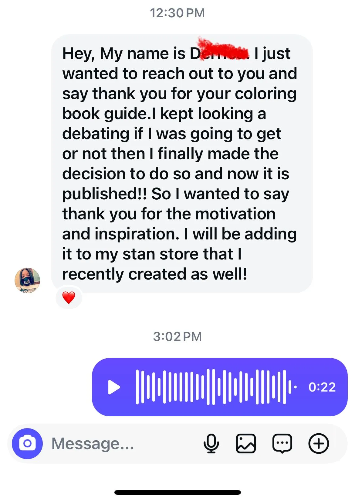 [STUDENT REVIEW — written review screenshot 1]