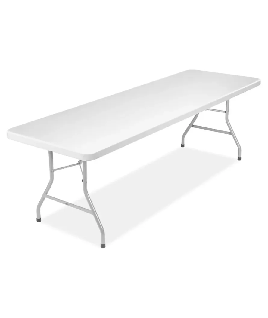 A sleek cocktail high-top table with a brushed metal base and round top, minimally decorated with a single vase, positioned in a modern lounge area.