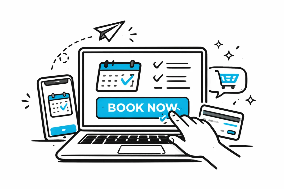 An elegant banquet hall filled with round tables draped in navy tablecloths, surrounded by white Chiavari chairs. The tables are set with fine china and floral centerpieces, creating a sophisticated, upscale event environment.