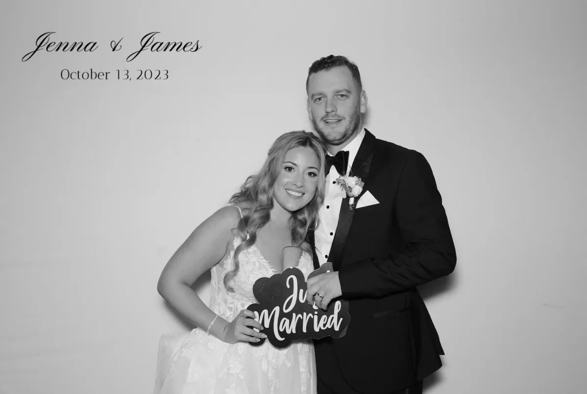 Fairfield NJ wedding bride and brides maid glam black and white photo booth 