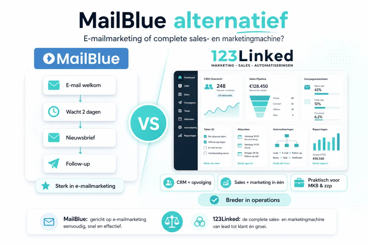 MailBlue alternatief: e-mailmarketing of complete sales- en marketingmachine?