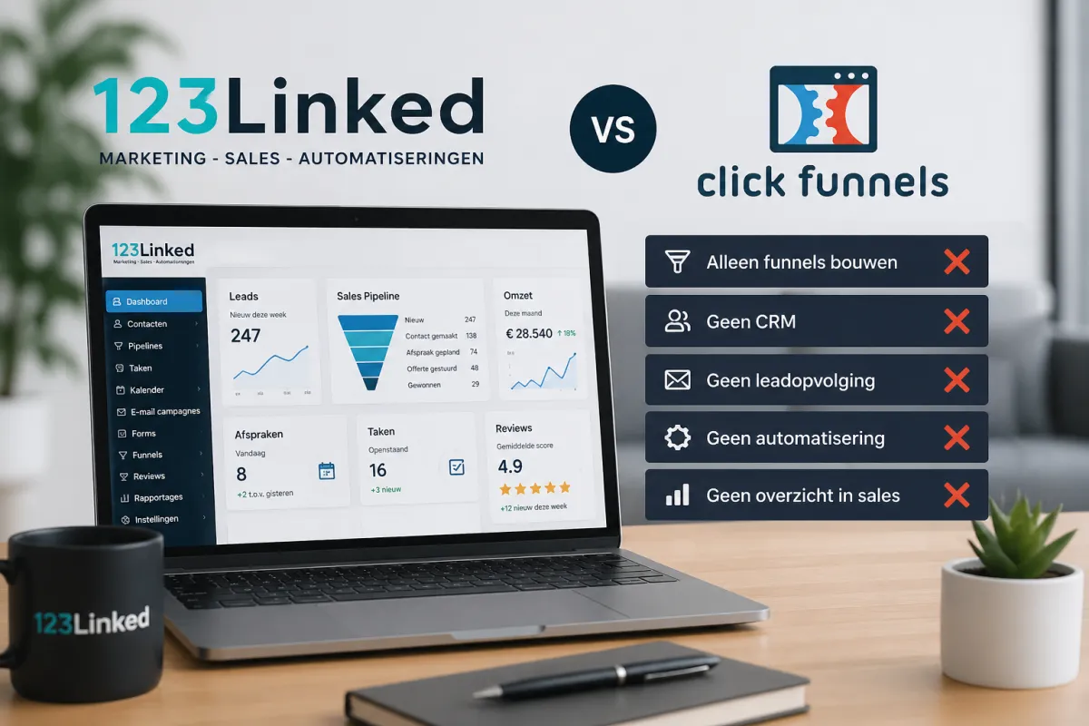 ClickFunnels alternatief Nederland: funnels bouwen én leads opvolgen in één systeem