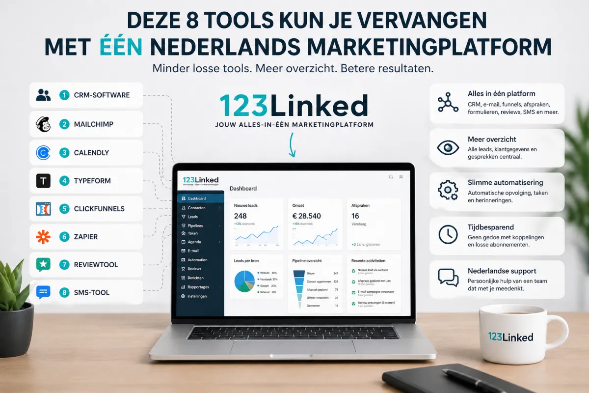 Deze 8 tools kun je vervangen met één Nederlands marketingplatform