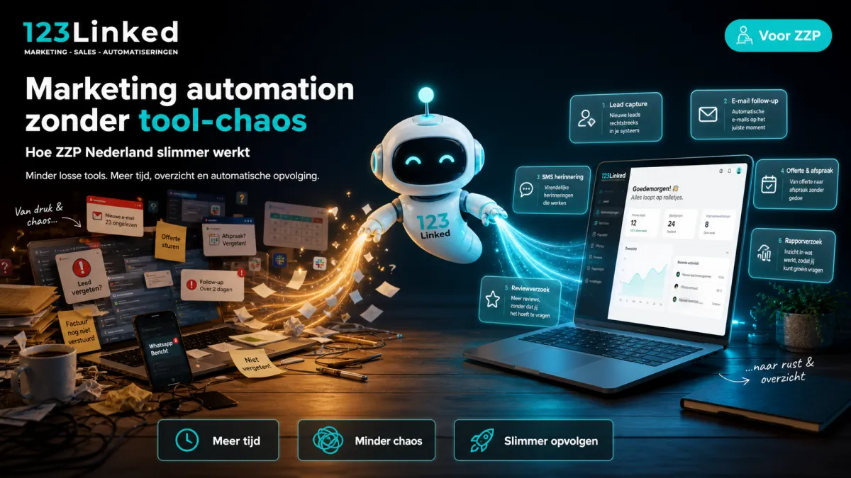 Marketing automation zonder tool-chaos: hoe zzp Nederland slimmer werkt