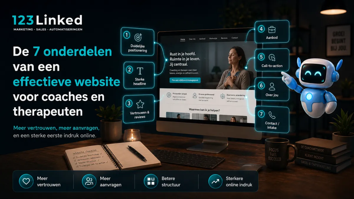 De 7 onderdelen van een effectieve website voor coaches en therapeuten