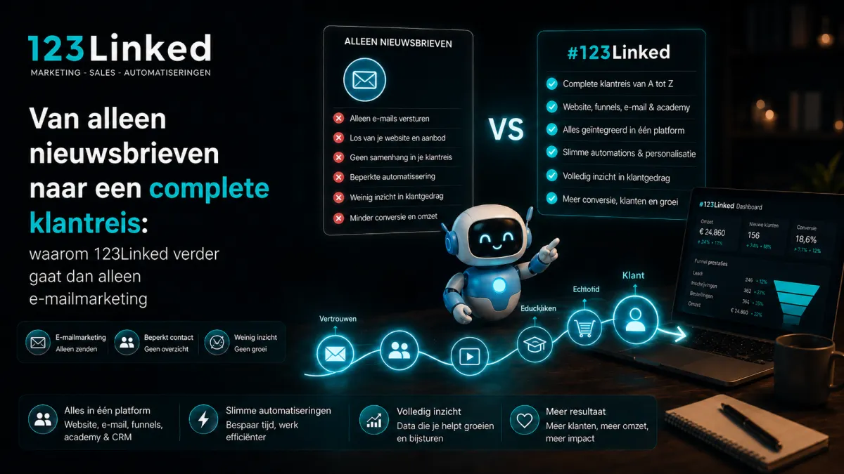 Van alleen nieuwsbrieven naar een complete klantreis: waarom 123Linked verder gaat dan alleen e-mailmarketing