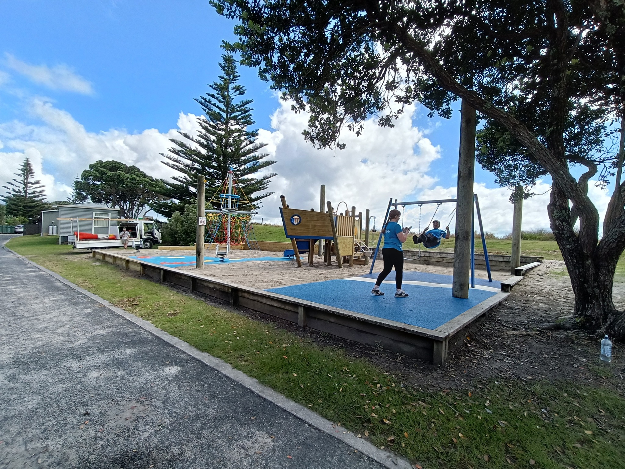 Completed timber playground build by Aspect Contracting for a Northland community