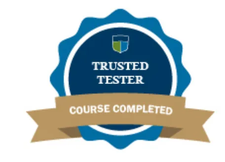 Trusted Tester course complete badge 