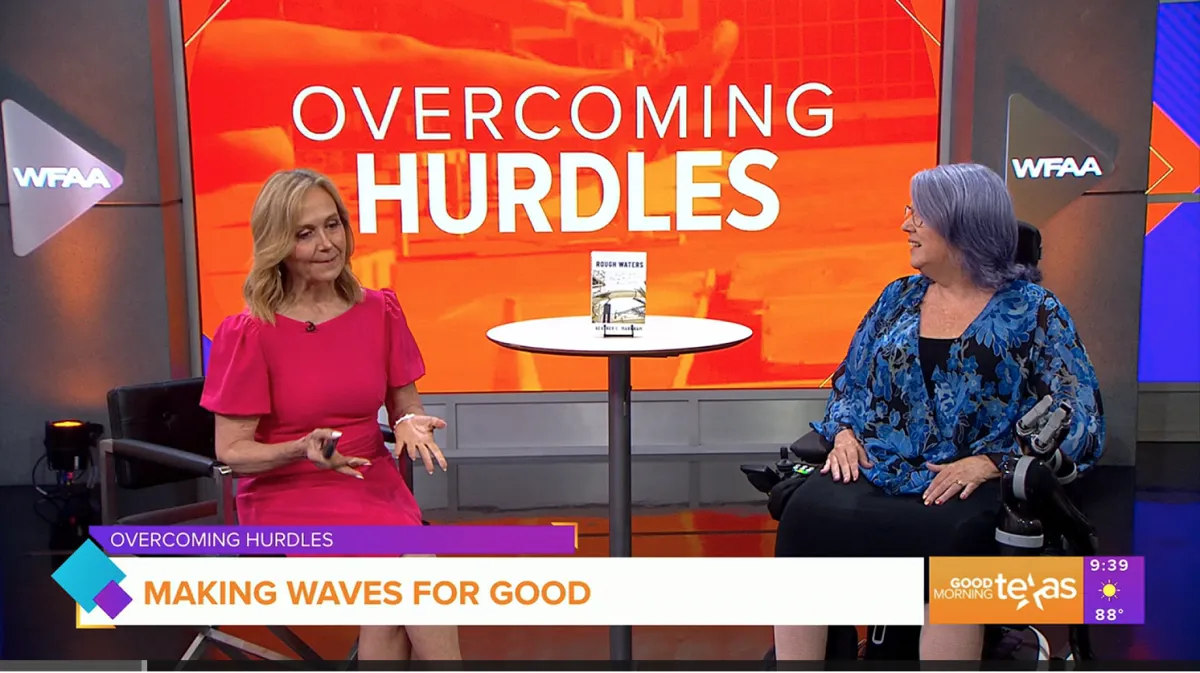 video still from Overcoming Hurdles segment on WFAA Good Morning Texas with Jane McGarry