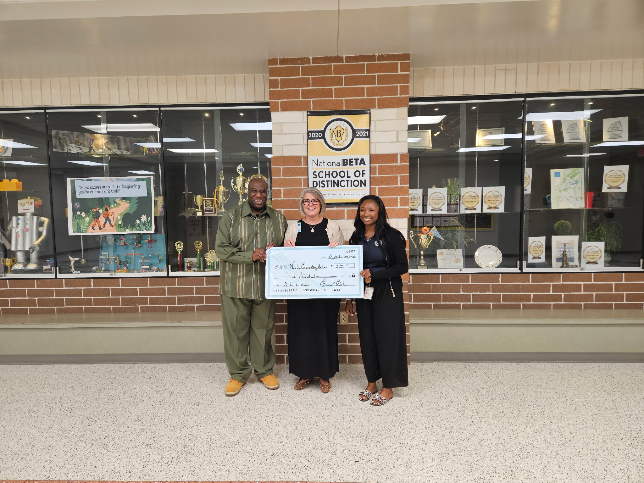 Donation presentation to Nexton Elementary School for Girls in Pearls